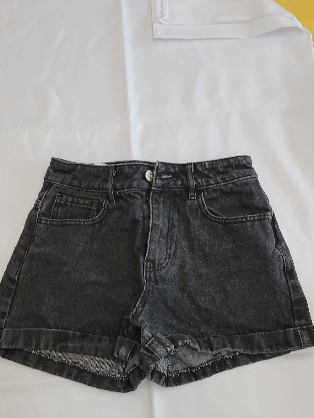 PacSun Black Washed High-Rise Denim Shorts (Mom Short)